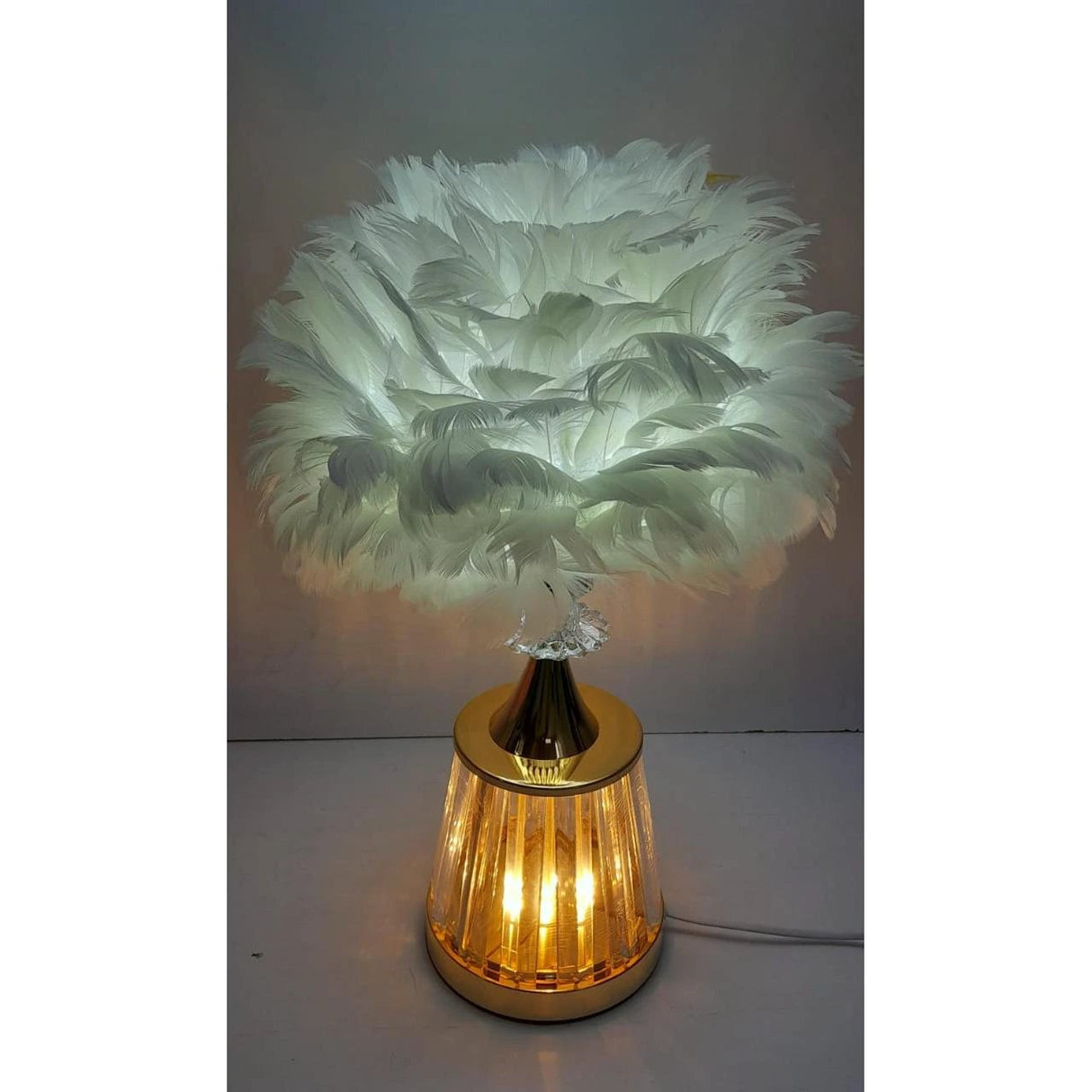 Crystal Feather Table Lamp – Multiple Bases & Feather Colours Lighting Table Lamps
