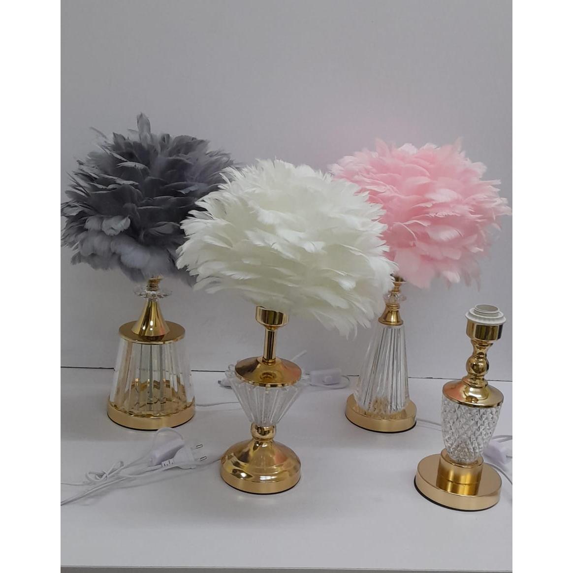 Crystal Feather Table Lamp – Multiple Bases & Feather Colours