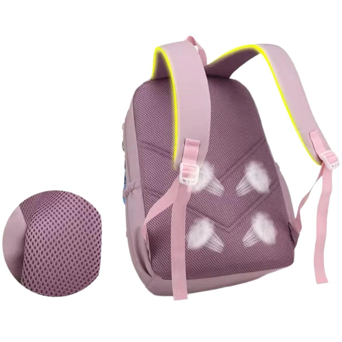 Cute Girls Backpack | Large Capacity School Bag in Black & Pink | 44cm (H) x 29cm (W) x 18cm (D)