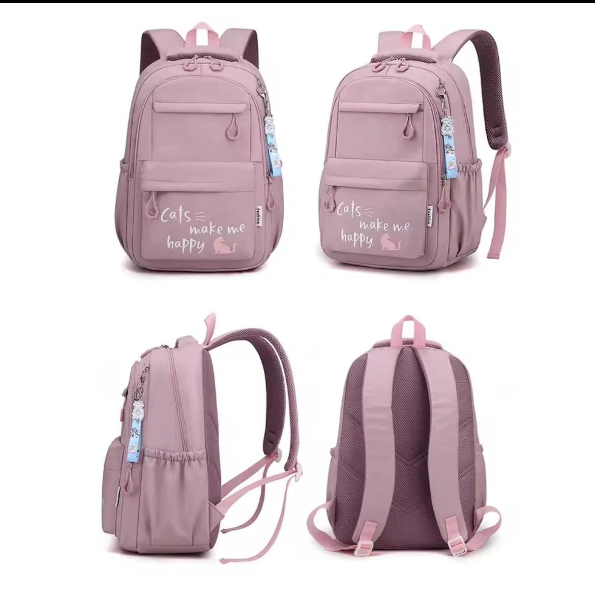 Cute Girls Backpack | Large Capacity School Bag in Black & Pink | 44cm (H) x 29cm (W) x 18cm (D) Backpacks & Bags Backpacks