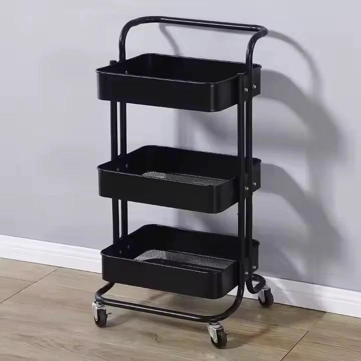 Multi-Functional Metallic Storage Trolley – 3 Tier Carts & Islands