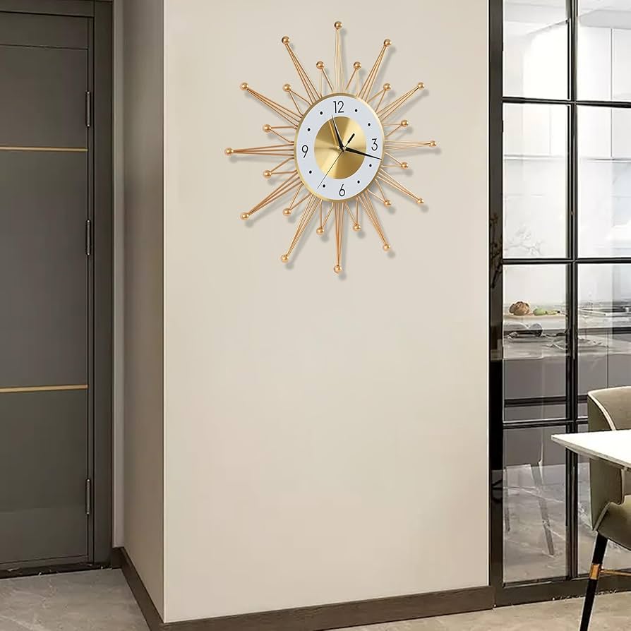 Daifa Luxury Quartz Wall Clock with Metal Frame and Still Life Decorative Pattern