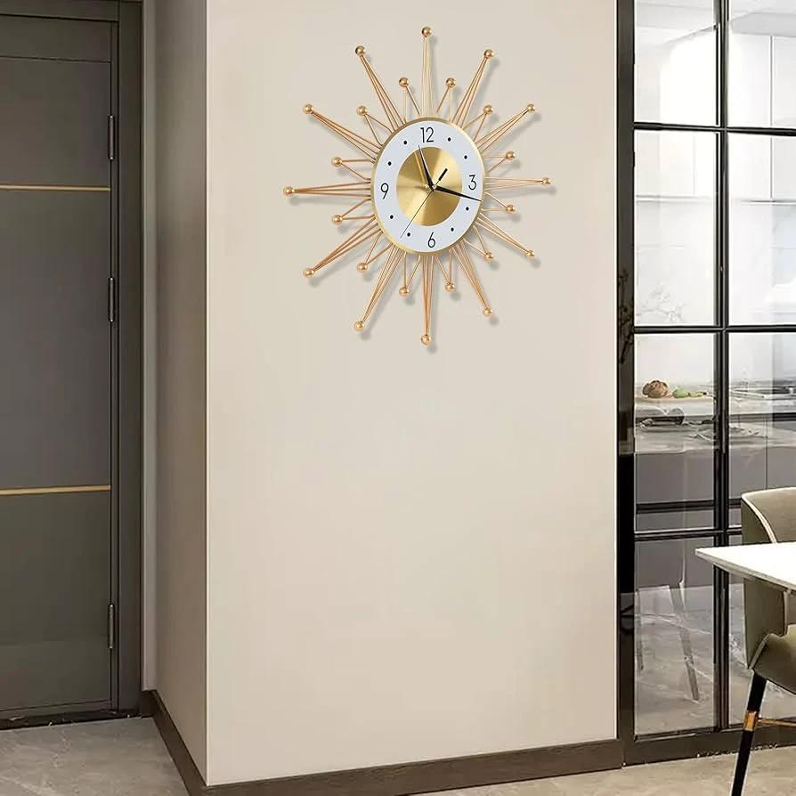 Daifa Luxury Quartz Wall Clock with Metal Frame and Still Life Decorative Pattern Wall clock Wall Clocks