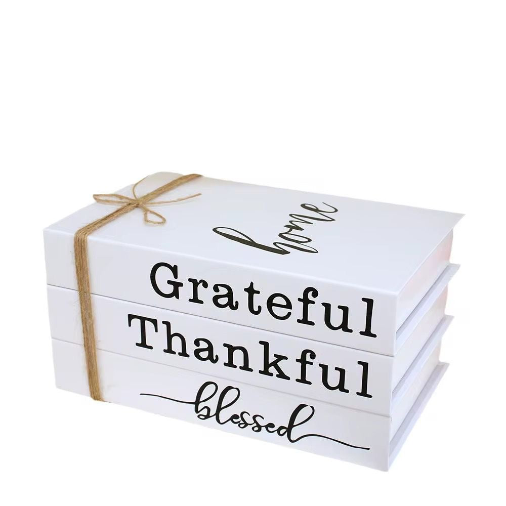 Decorative Faux Books – Set of 3 Stacked Wooden Decor Books for Modern & Farmhouse Style