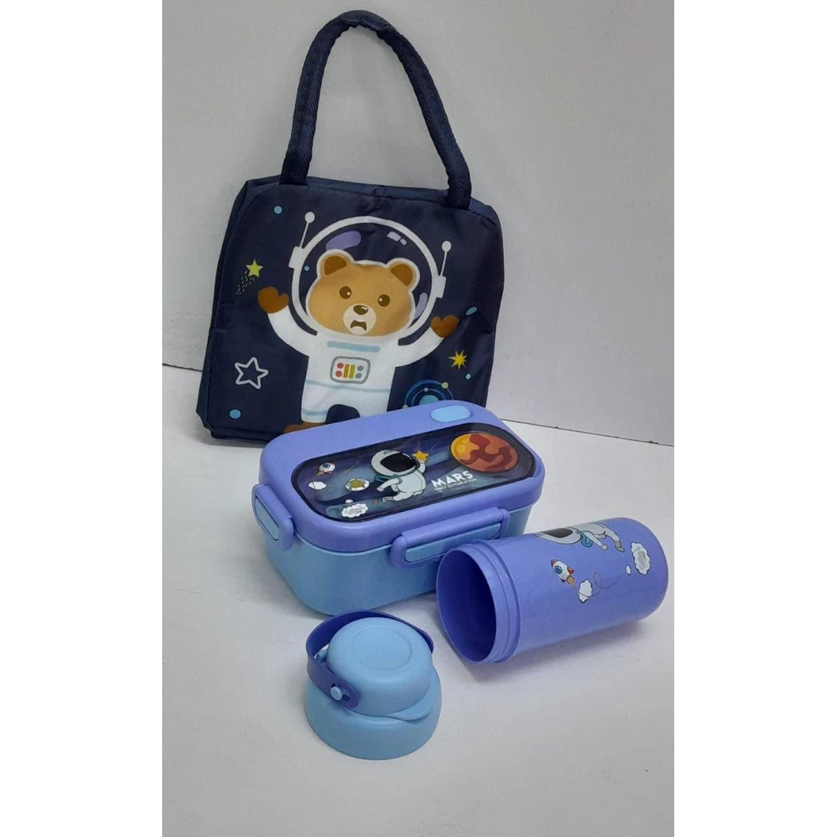 Decorative Kids Set with Insulated Lunch Bag, Water Bottle, and Snack Dish Kids and Family Insulated Bags