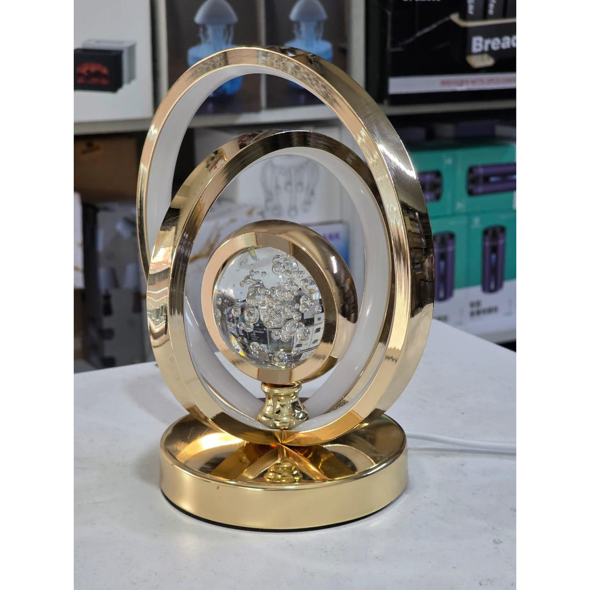 Decorative Round Night Light – Creative Luxury Table Lamp for Living Room, Bedroom, or Study