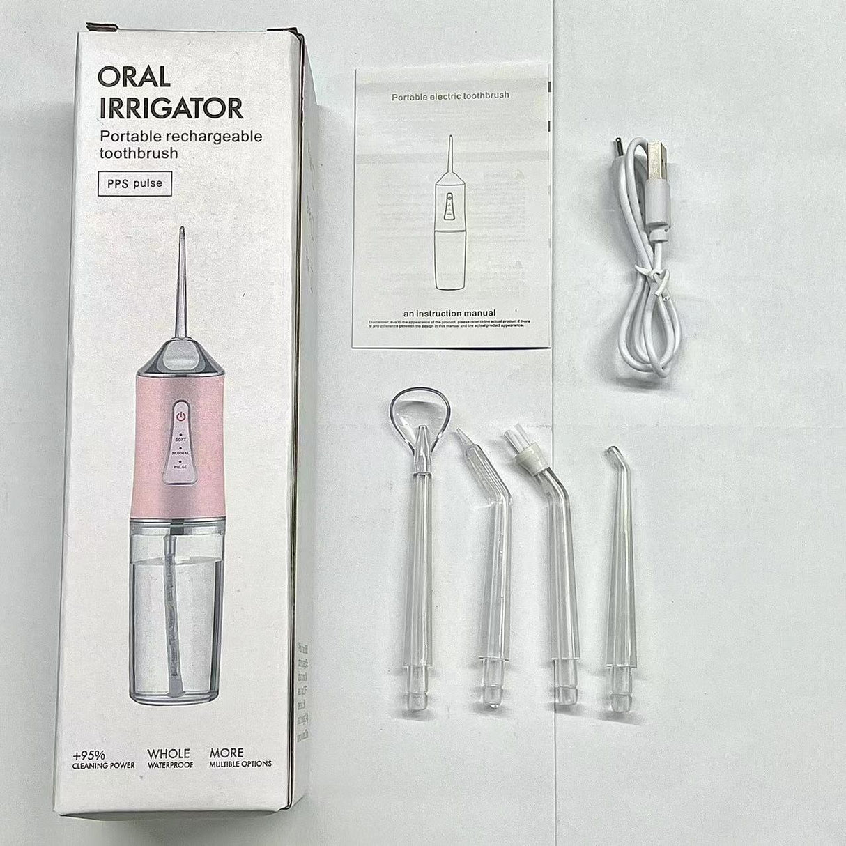 Dental Water Jet Oral Irrigator with 4 Nozzles – Teeth Cleaner & Flosser