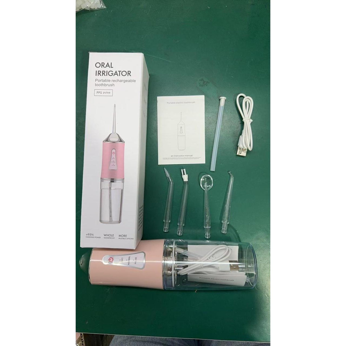 Dental Water Jet Oral Irrigator with 4 Nozzles – Teeth Cleaner & Flosser