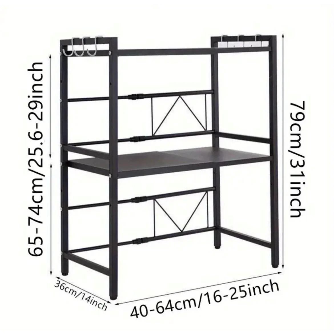 Double Layer Heavy Duty Adjustable Microwave Stand Carbon Steel, Rust Free.