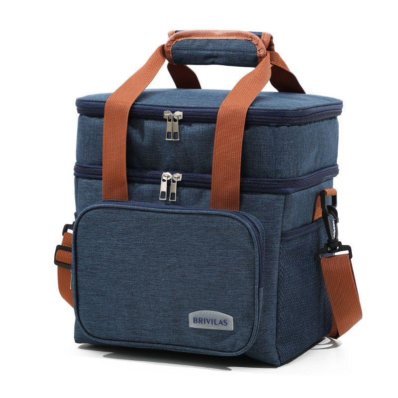 Double Layer Insulated Lunch Bag with Removable Strap