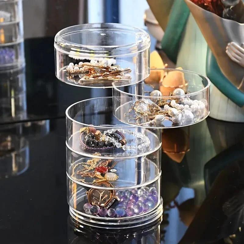Durable Plastic|Acrylic 4 Layer Rotating Jewelry Holder Jewelry holders Jewelry Holders
