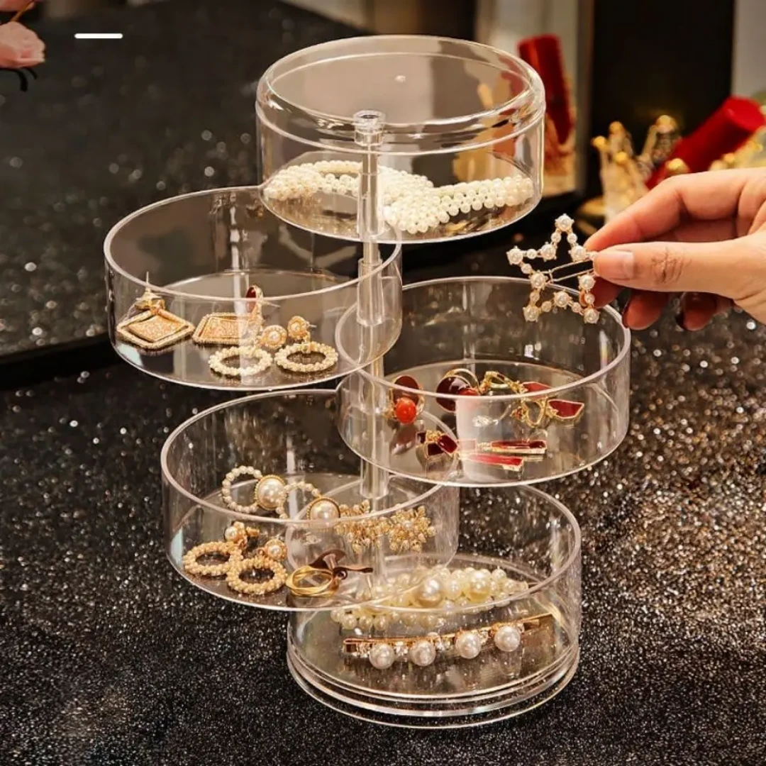 Durable Plastic|Acrylic 4 Layer Rotating Jewelry Holder Jewelry holders Jewelry Holders
