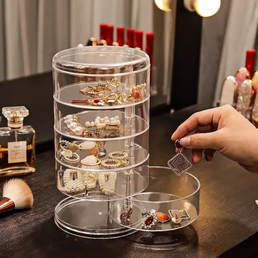 Durable Plastic|Acrylic 4 Layer Rotating Jewelry Holder Jewelry holders Jewelry Holders