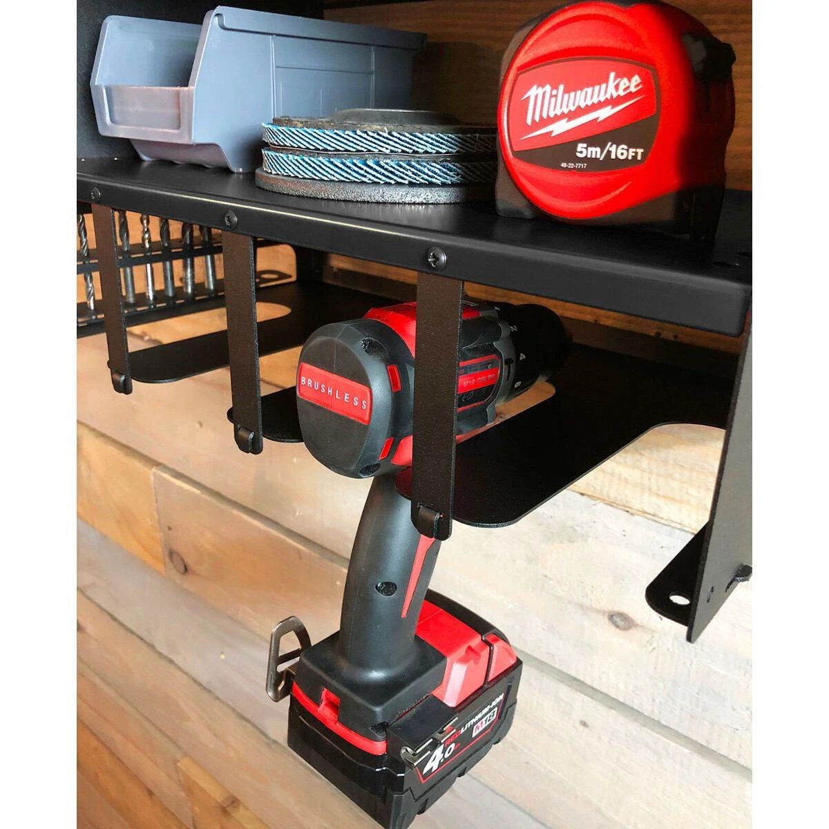 Durable Wall Mounted Tools Storage Rack Metal 44x23x30cm for Garage and Workshop Organization Storage and organization Storage & Organization