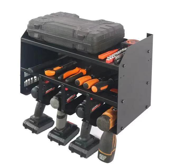 Durable Wall Mounted Tools Storage Rack Metal 44x23x30cm for Garage and Workshop Organization Storage and organization Storage & Organization
