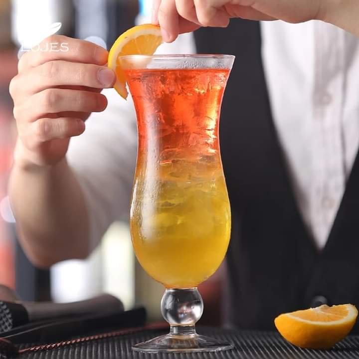 EJ7648 Deli Hurricane Glass 450ml Set | Green Apple Cocktail Stemglass (6pcs)