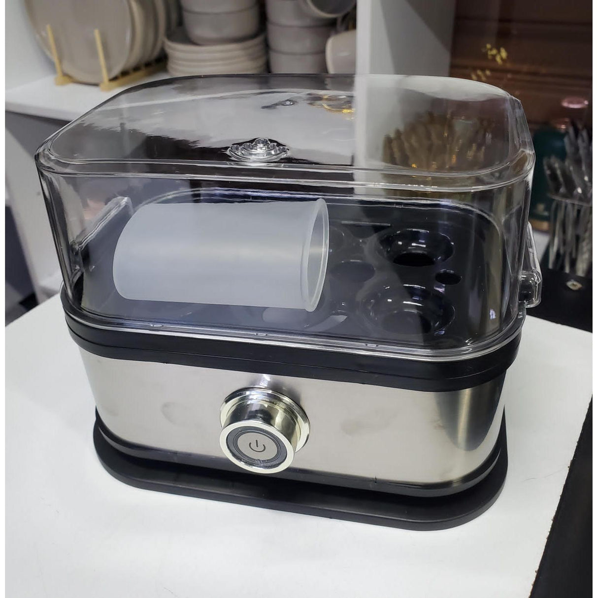 Electric Egg Boiler with Timer and Measuring Cup 6 Eggs Capacity