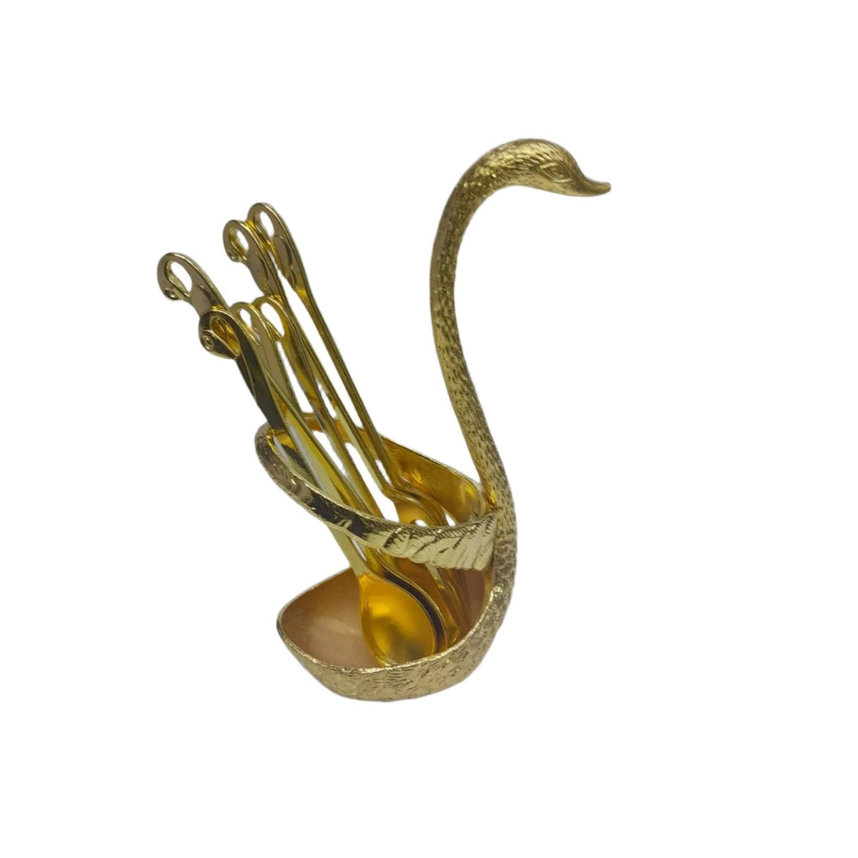 Elegant Gold Swan Shaped Spoon Holder