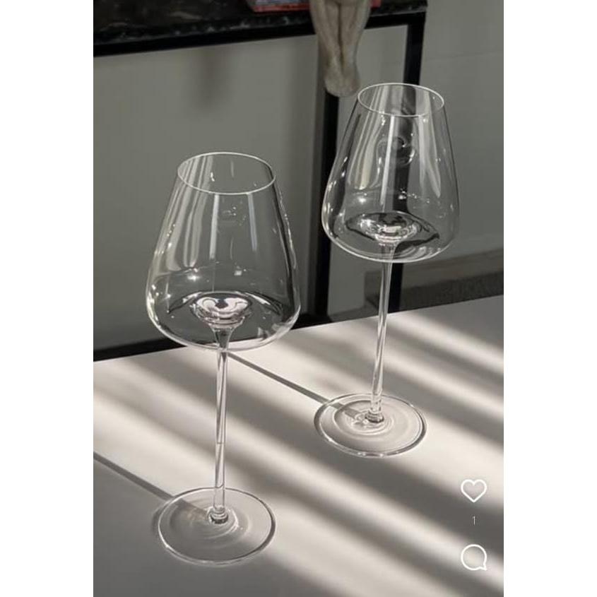 Elegant Long Stem Wine Glasses 600ml Set of 2