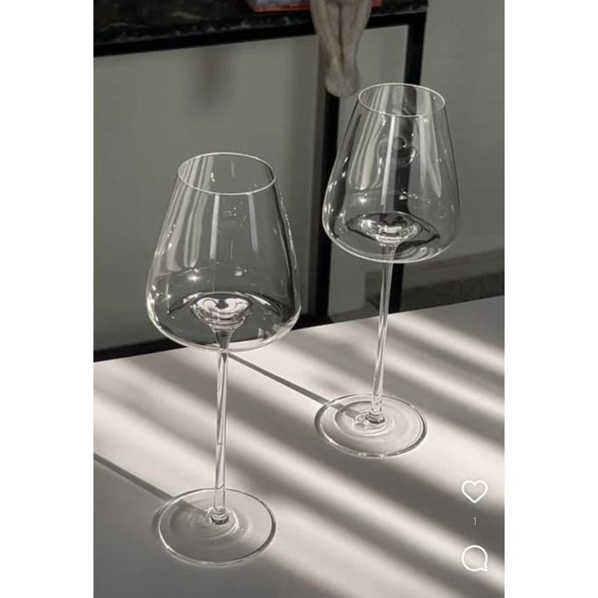 Elegant Long Stem Wine Glasses 600ml Set of 2 Glassware Wine