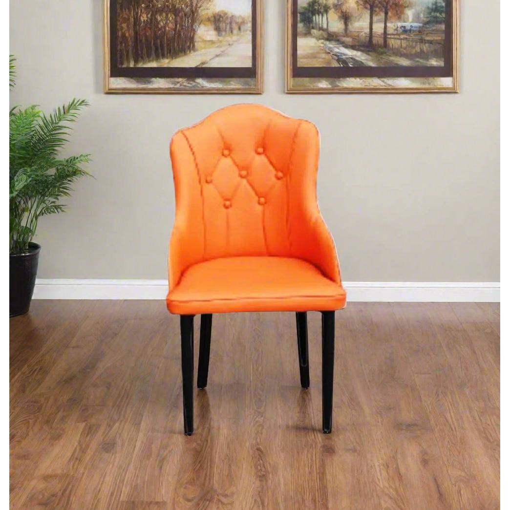 Elegant Upholstered Dining Chairs | Modern Velvet Padded Chairs with Button-Tufted Backrest | Leather Dining Chairs | Modern Dining Rooms, Living Rooms, Kitchens