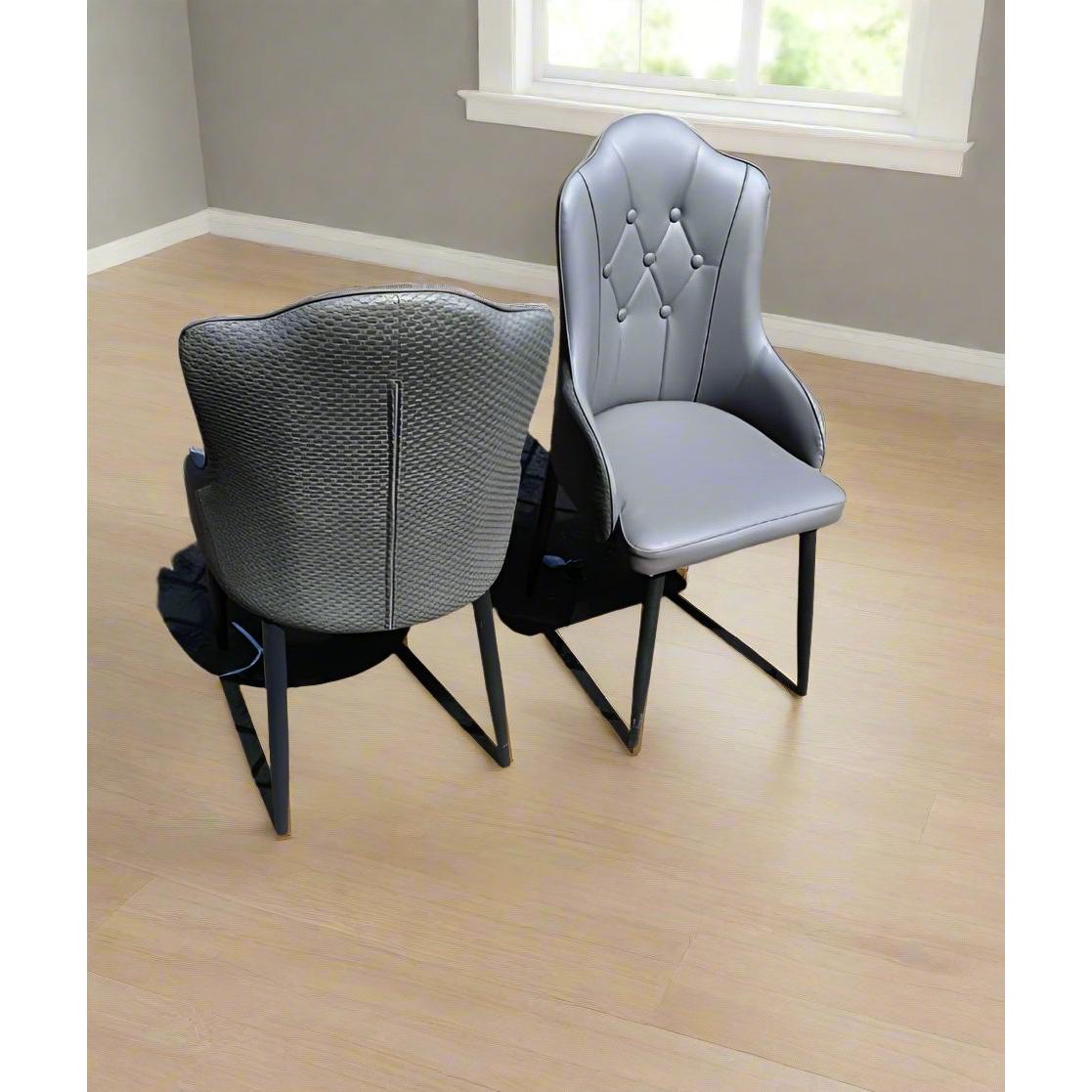 Elegant Upholstered Dining Chairs | Modern Velvet Padded Chairs with Button-Tufted Backrest | Leather Dining Chairs | Modern Dining Rooms, Living Rooms, Kitchens