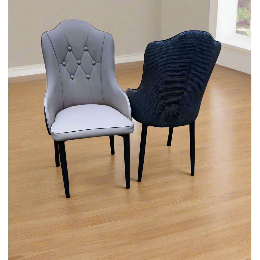 Elegant Upholstered Dining Chairs | Modern Velvet Padded Chairs with Button-Tufted Backrest | Leather Dining Chairs | Modern Dining Rooms, Living Rooms, Kitchens