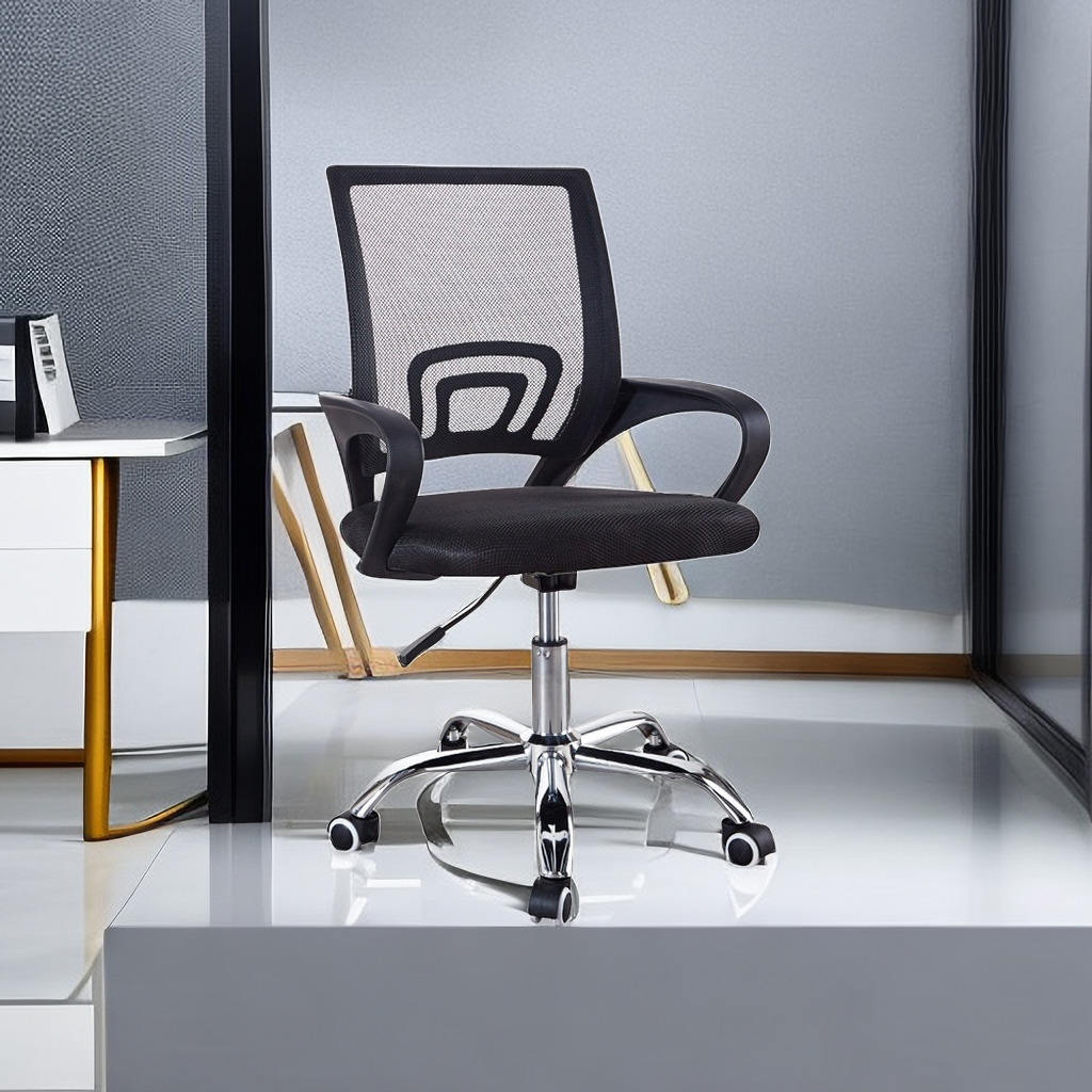 Ergonomic Fabric Mesh Office Chair | Adjustable Swivel Chair with Lumbar Support