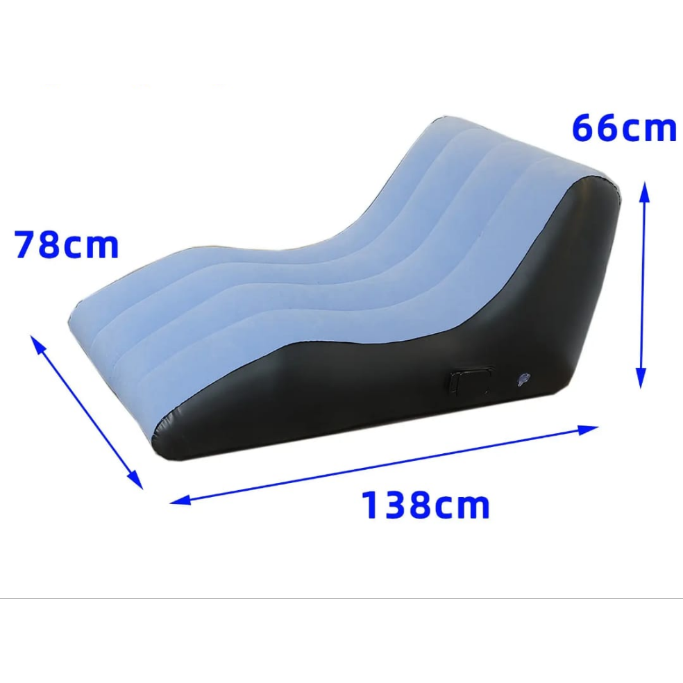Ergonomic Inflatable Lounge Chair with Soft Flocked Surface and Side Pocket
