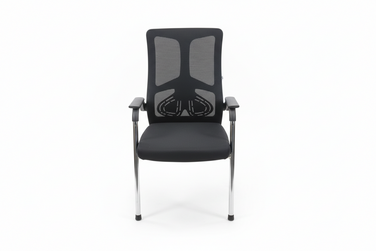 Ergonomic Office Visitor Chair with Mesh Back and Armrests