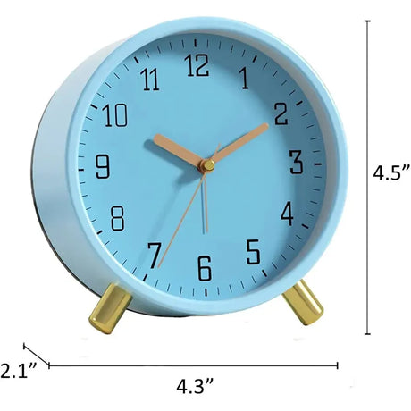 European Fashion Electronic Alarm Clock – Mute Quartz Table Clock for Home, Bedroom, Student Desk (White, Dark Green, Blue)