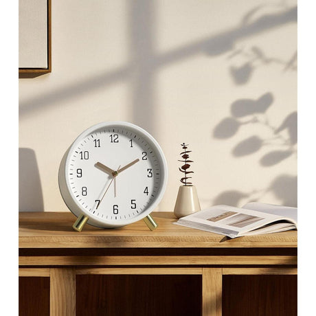 European Fashion Electronic Alarm Clock – Mute Quartz Table Clock for Home, Bedroom, Student Desk (White, Dark Green, Blue)