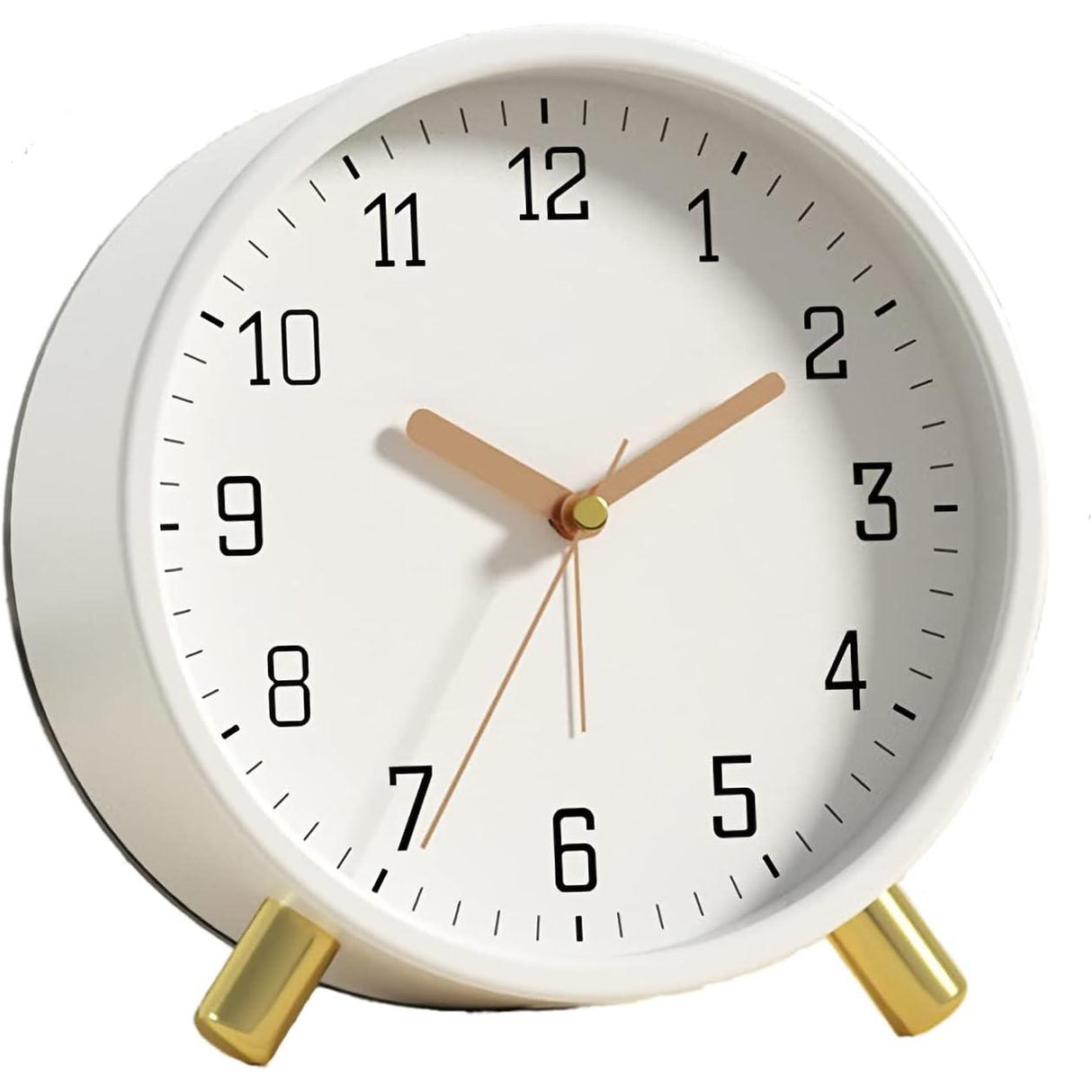 European Fashion Electronic Alarm Clock – Mute Quartz Table Clock for Home, Bedroom, Student Desk (White, Dark Green, Blue)