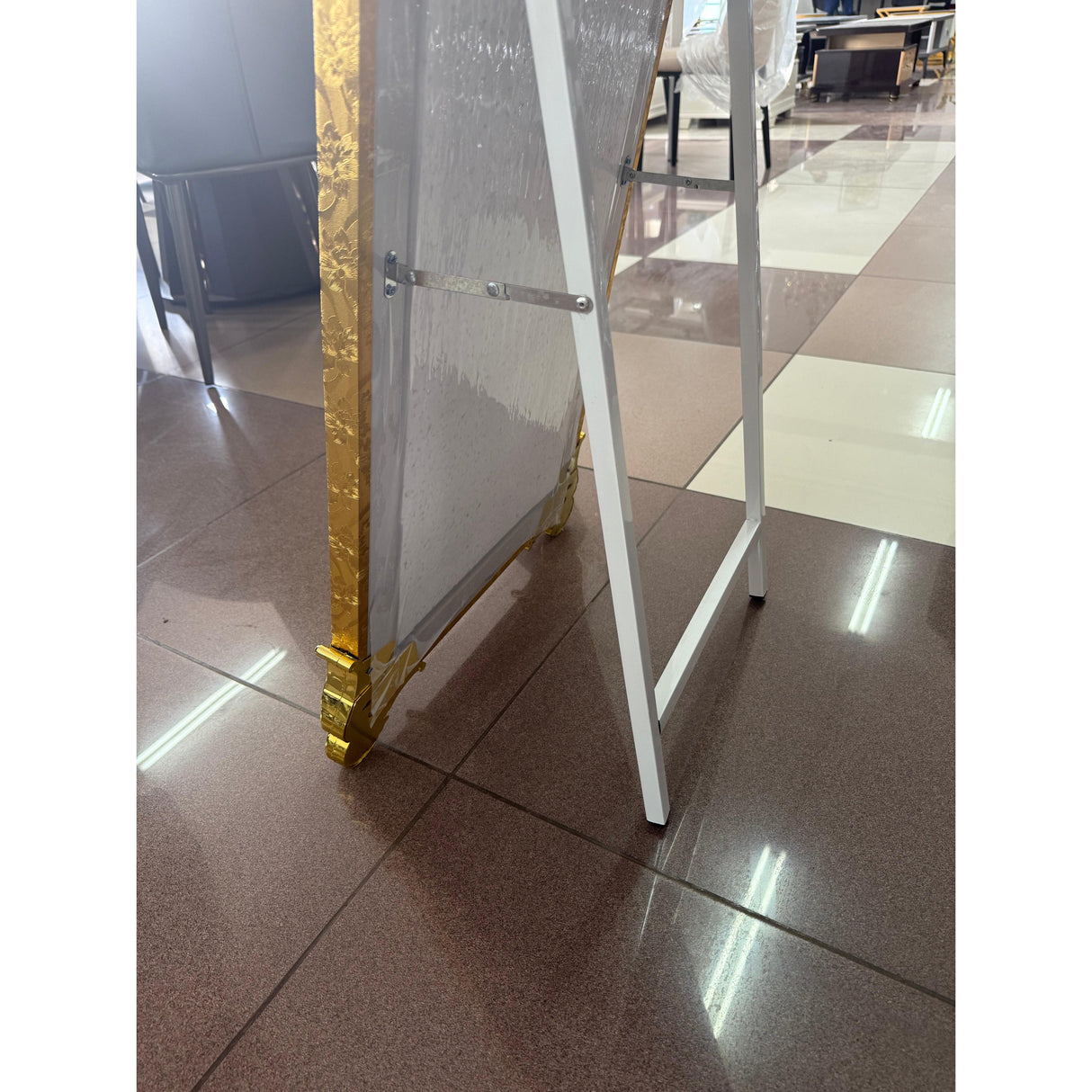 European Style Full-Length Gold Dressing Mirror – Free Standing (170x46cm)