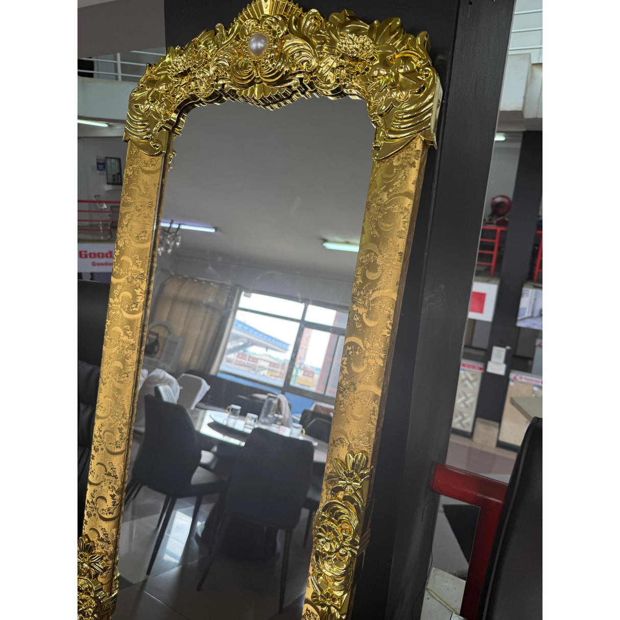 European Style Full-Length Gold Dressing Mirror – Free Standing (170x46cm)