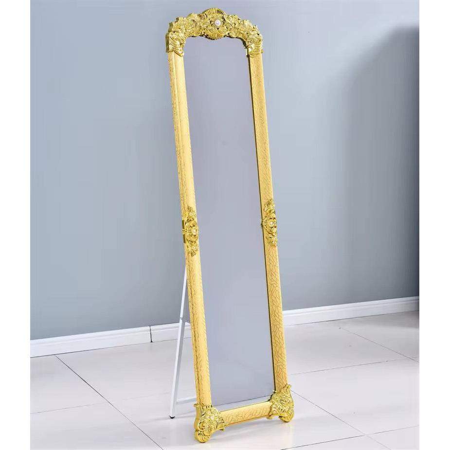 European Style Full-Length Gold Dressing Mirror – Free Standing (170x46cm)