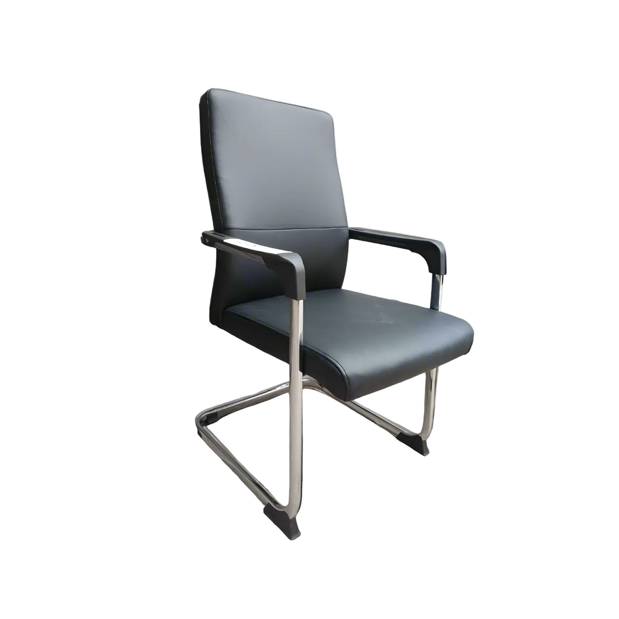 Executive Leather Office Visitor Chair with Sturdy Chrome Base