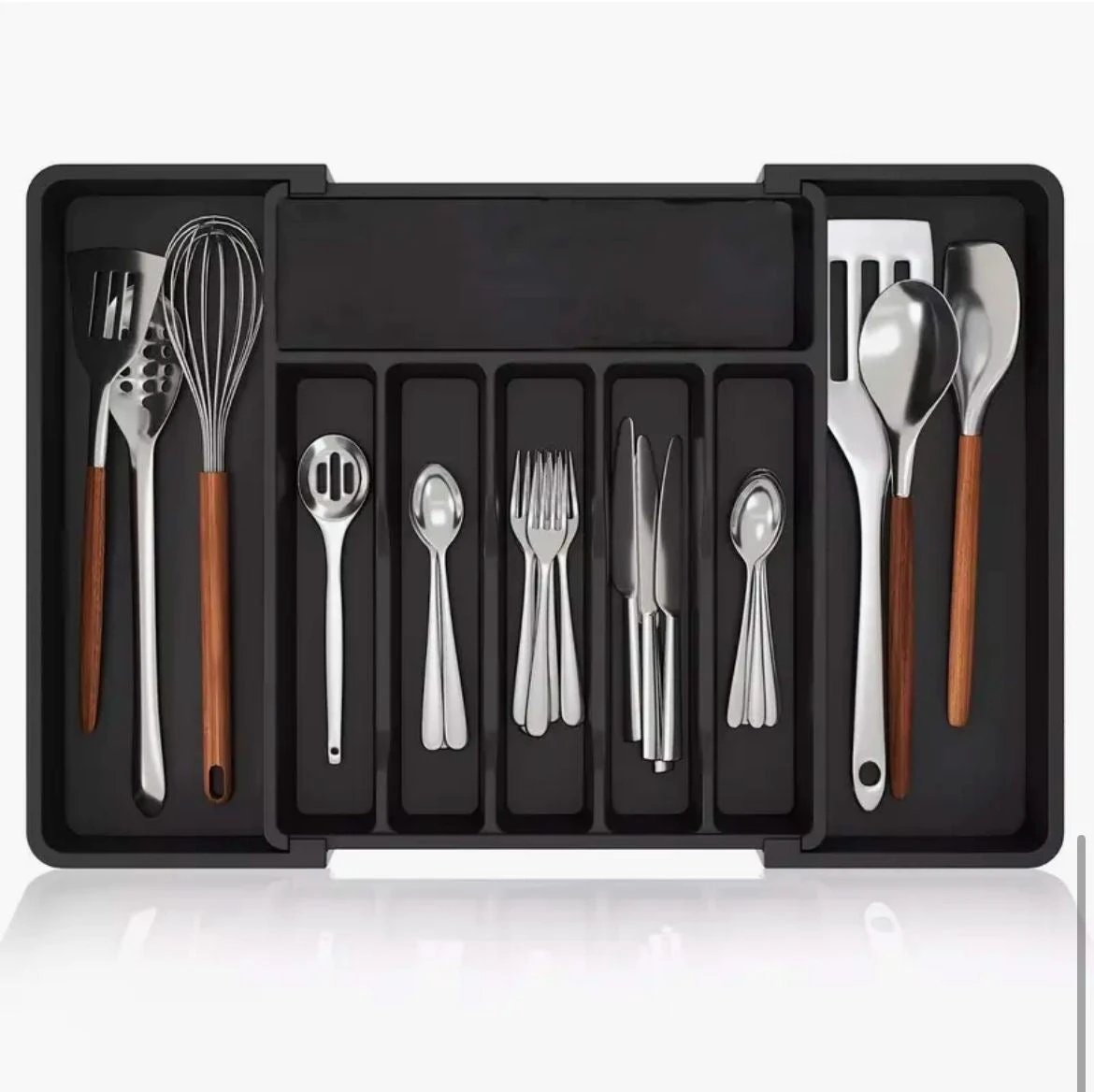 Expandable Cutlery Drawer Organizer – Adjustable Kitchen Tray (BPA-Free Plastic) Cutlery holder Utensil & Flatware Trays