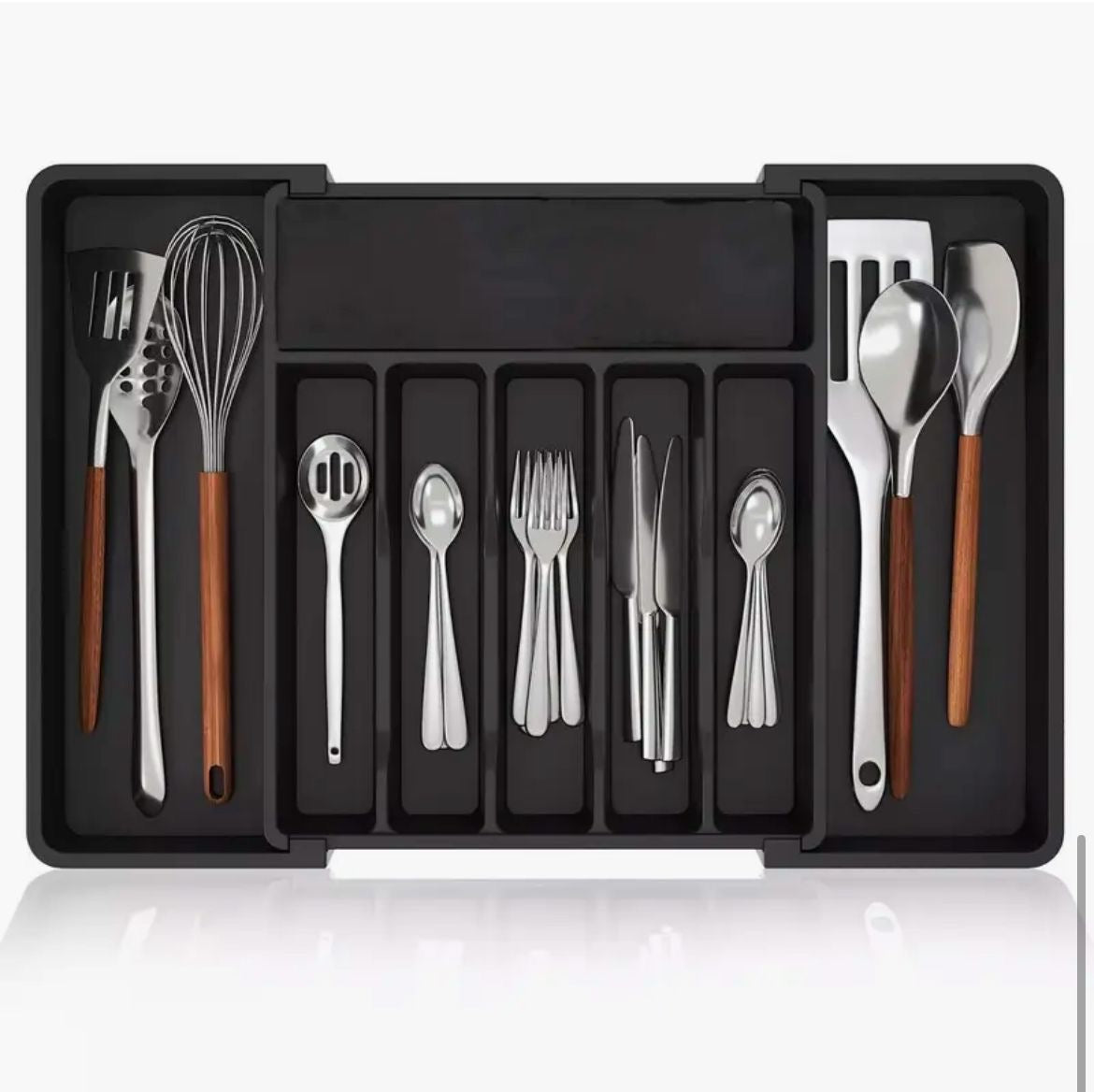 Expandable Cutlery Drawer Organizer – Adjustable Kitchen Tray (BPA-Free Plastic)