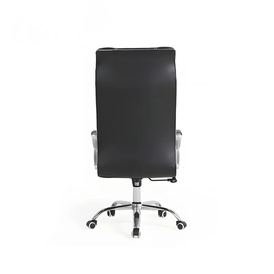 F226-1 Executive Leather Office Chair Ergonomic Design with Padded Armrests & Chrome Base Office Furniture