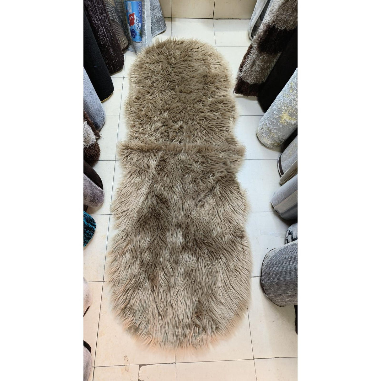Faux Fur Carpet Irregular Shape 60x180cm