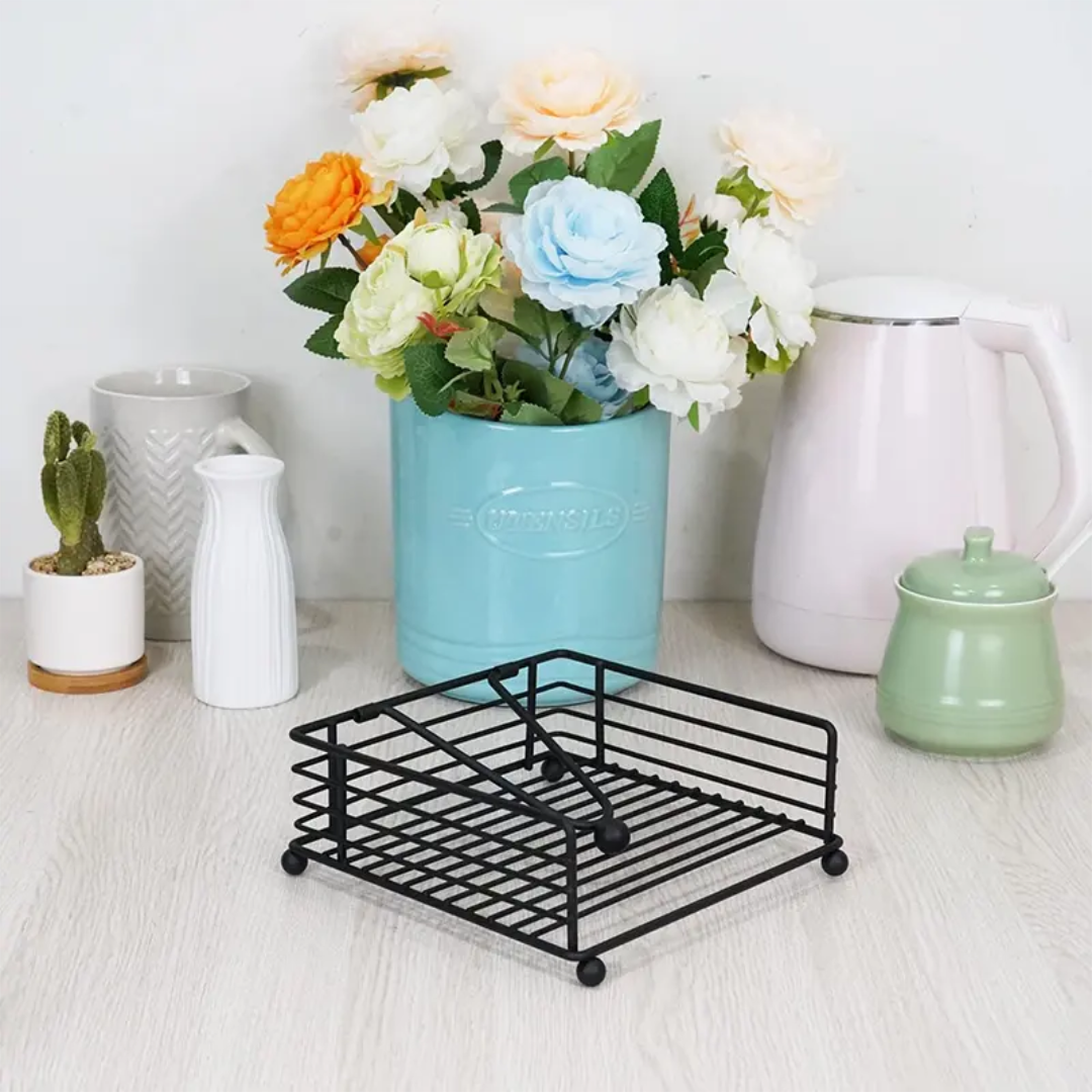 Flat Metal Napkin Holder Square Design Multipurpose Use