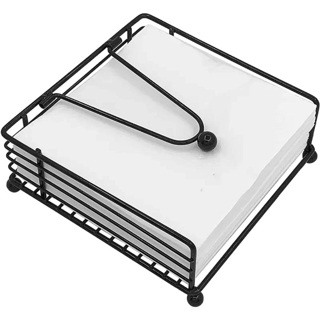 Flat Metal Napkin Holder Square Design Multipurpose Use