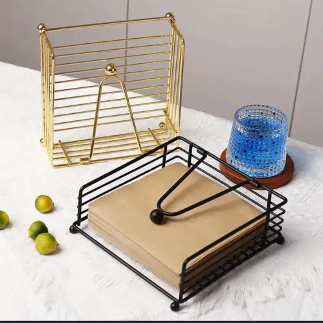 Flat Metal Napkin Holder Square Design Multipurpose Use