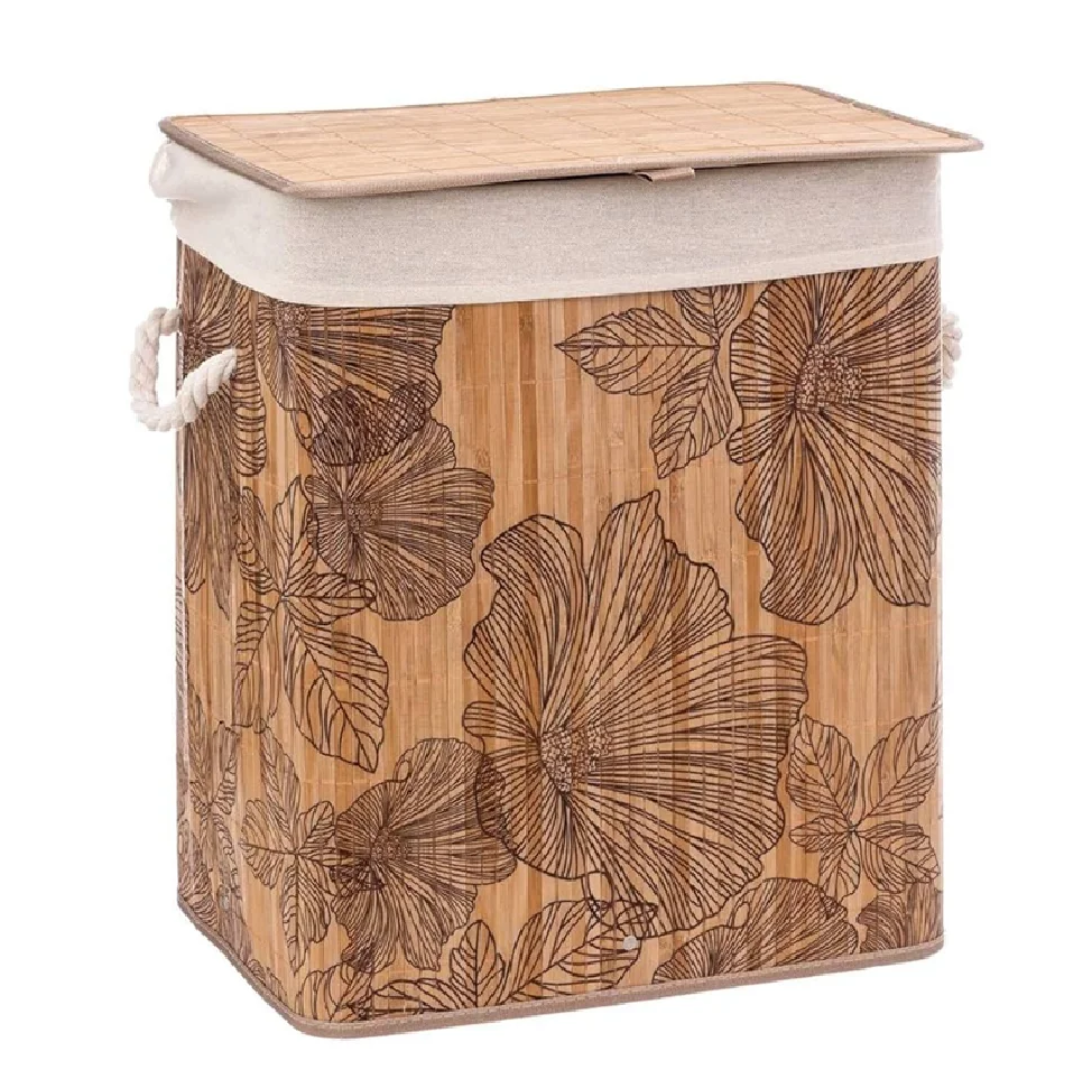 Foldable Bamboo Laundry Basket 50×30×40cm