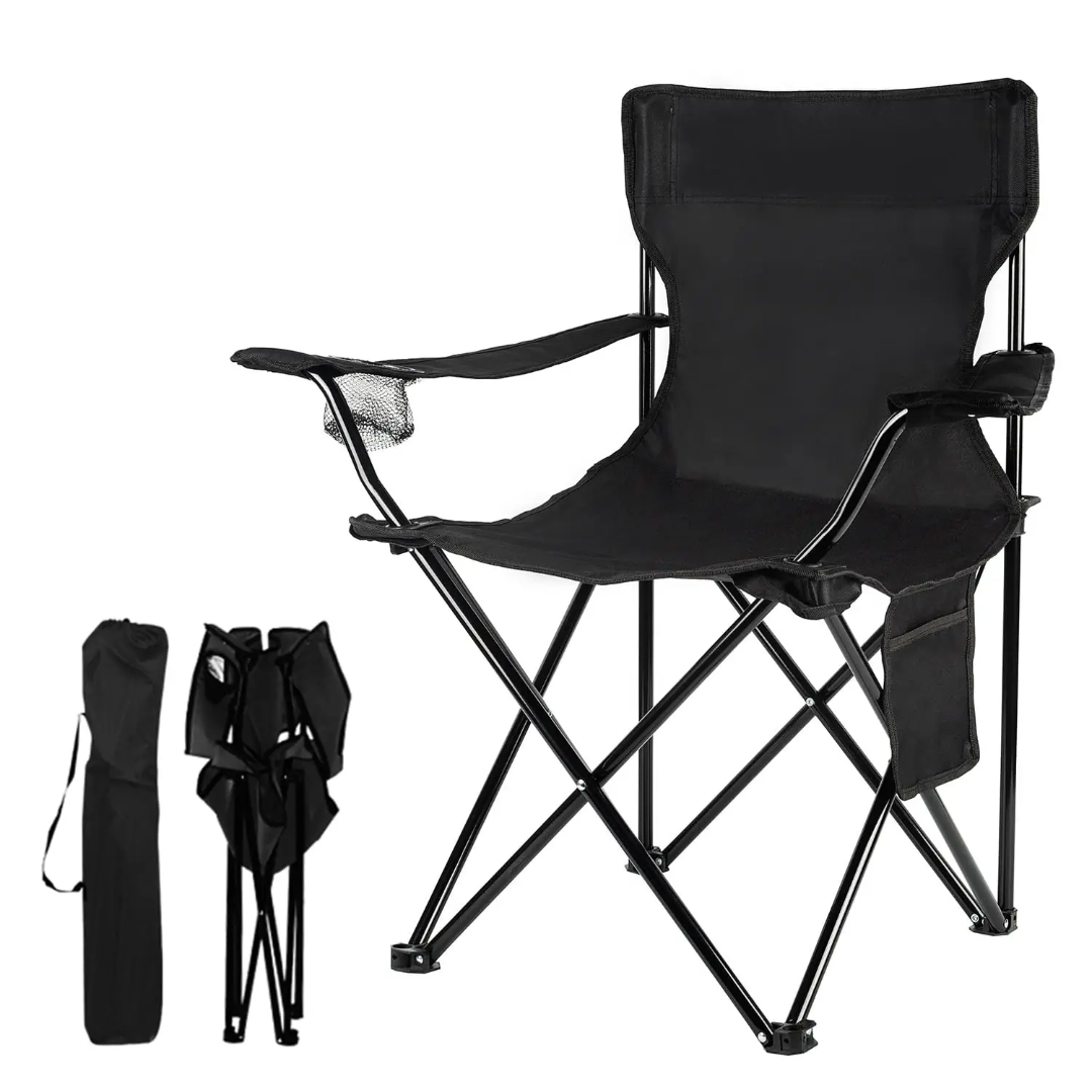 Foldable Camping Chair – Green and Black with Steel Frame