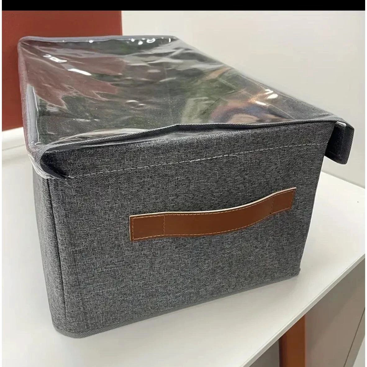 Foldable Closet Organizer Boxes with Cover – Grey | Small & Large Sizes Closet Organizers