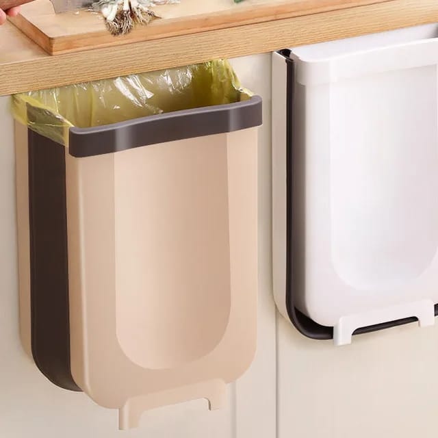 Foldable Hanging Trash Bin for Kitchen, Bathroom, Car & Office | 25x15x29cm