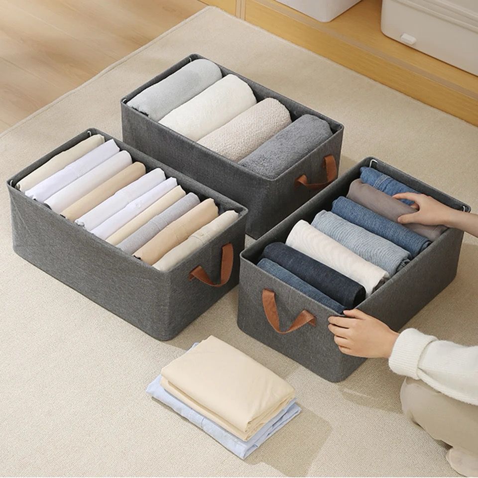 Foldable Multipurpose Closet Organizer Box – Hard Fabric | 47×28×20cm