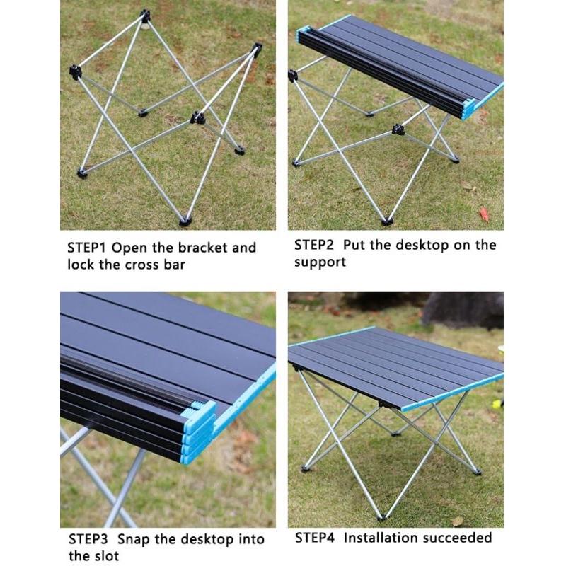 Foldable Top Notch Quality Mini Camping Tables | Aluminum Roll Up Picnic Table with Carry Bag | 58x42x38cm & 68x46x40cm